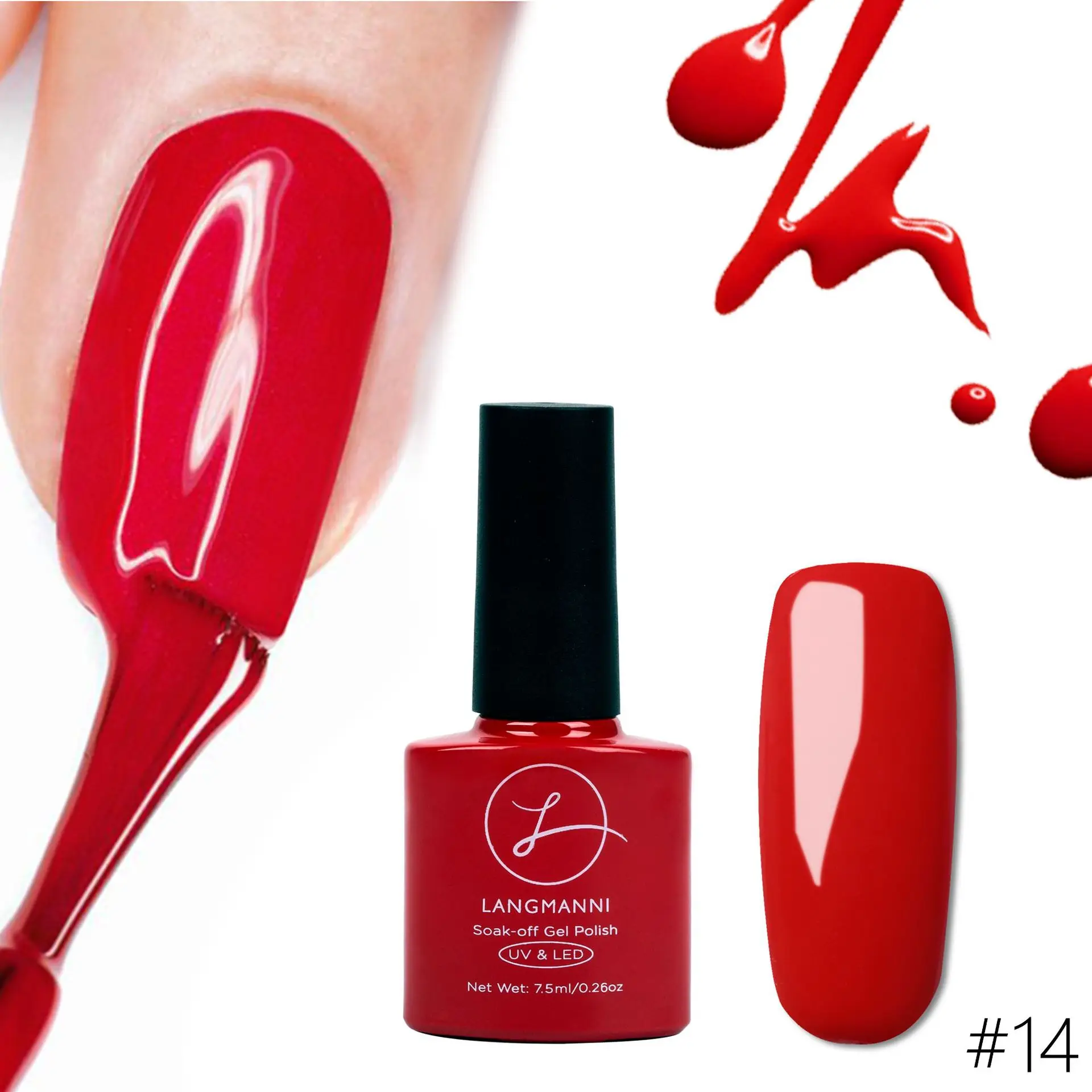 

Soak Off Nail Gel Polish 7.5ML Hybrid Nail Polish Wine Red Series Nail Art UV LED Gel Varnishes Lacquer Long-Lasting Nail Polish