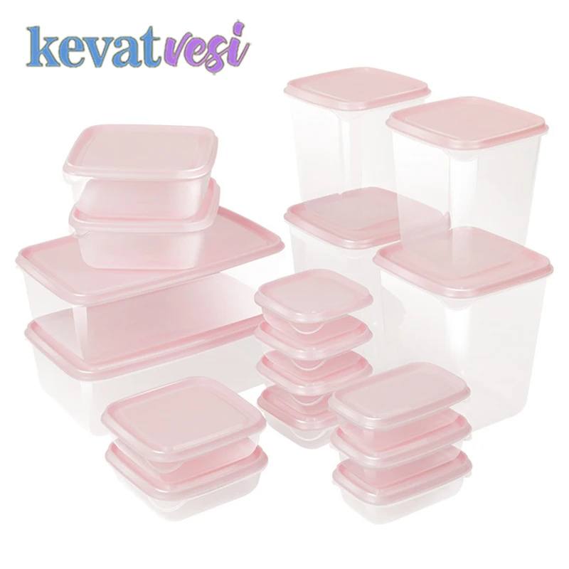 

17 Pcs/set Transparent Kitchen Storage Container Box Food Container Refrigerator Organizer Snacks Nuts Fruits Storage Box Jars