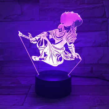 

League of Legends LoL Heros LED Night Light Touch Sensor 7 Color Changing Child Kids the Unforgiven Yasuo Table Lamp Bedroom