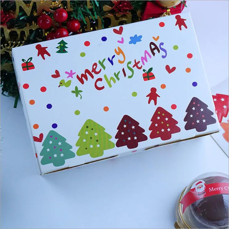 

10Pcs/Lot Colorful Christmas Tree Rectangle Scarf New Year Gift Box Packaging Box Storage Paper Box DIY Kids Chocolate Candy Box