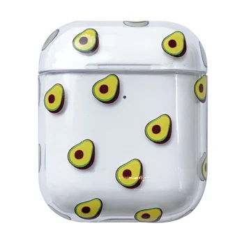 

Cartoon Avocado Printing TPU Case Earphones For Apple Airpods Bluetooth Wireless Earphone Protective Skin Cover Box
