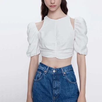 

Summer women's T-shirt casual solid color round neck short sleeve hollow short T-shirt