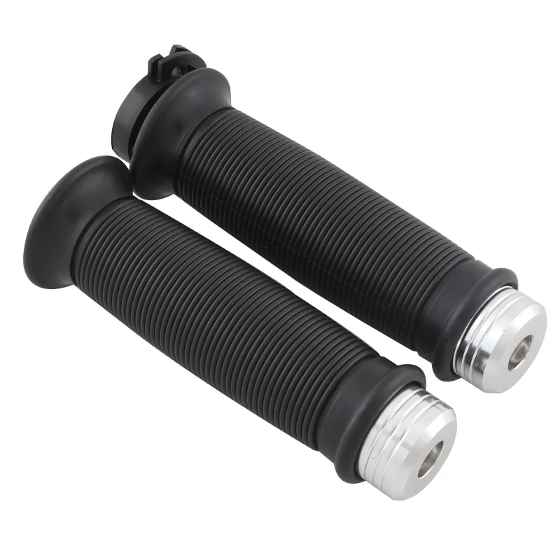 Черный руль рукоятка дроссельной заслонки Ручка Бар Торцевая Крышка для Honda Yamaha Suzuki Royal Кафе Racer 7/" 22 мм мотоциклетные запчасти - Цвет: Chrome Cap