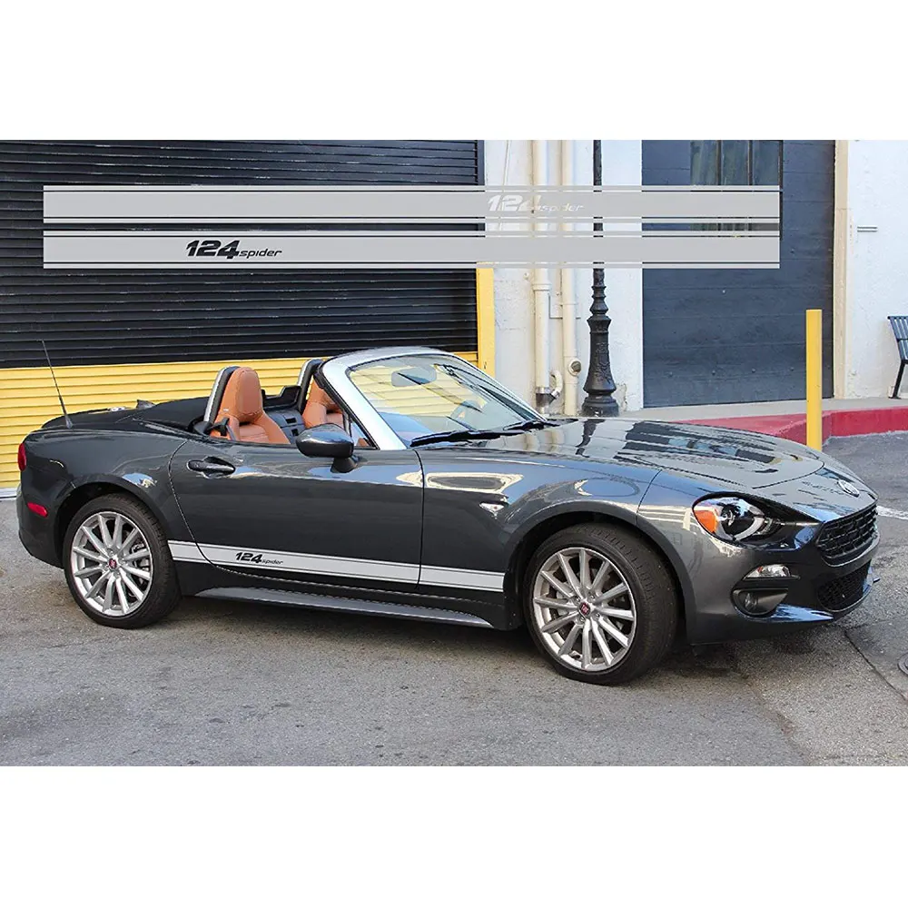 2 м для Fiat 124 Spider сторона наклейка рокер в полоску L + R набор автомобиля syling стикеры