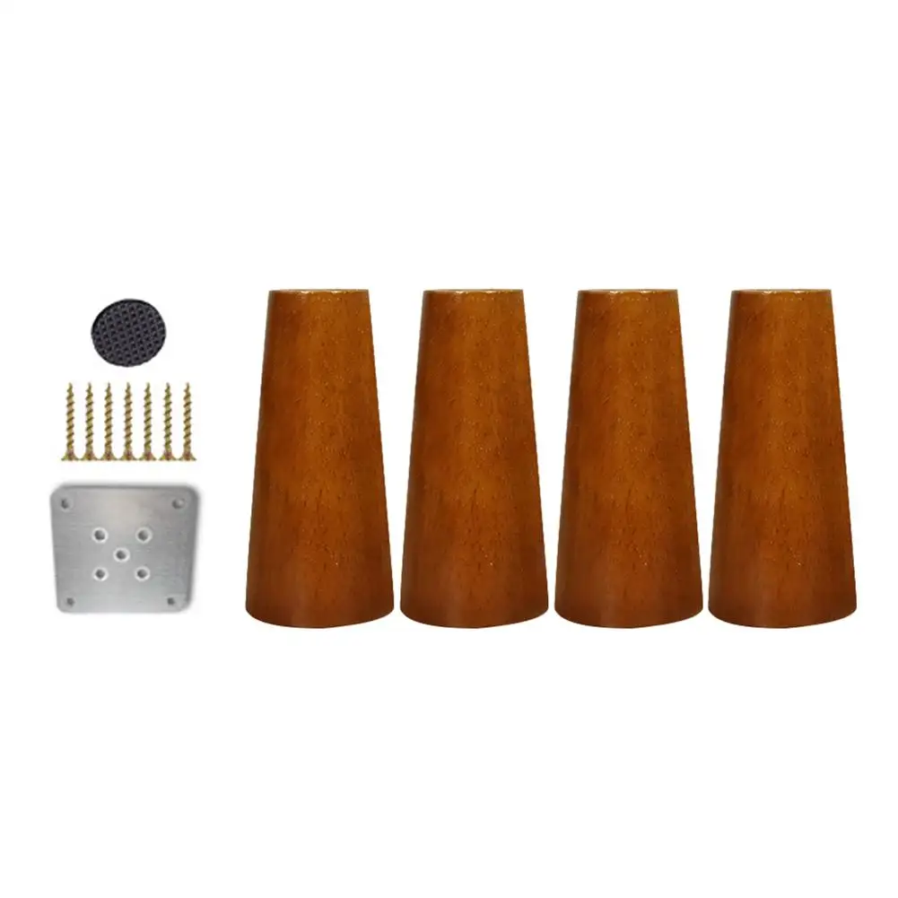 Furniture Legs Wood Sofa Legs Replacement Legs for Cabinet Vanity Couch Chair Dresser Pack of 4 (6 inch)