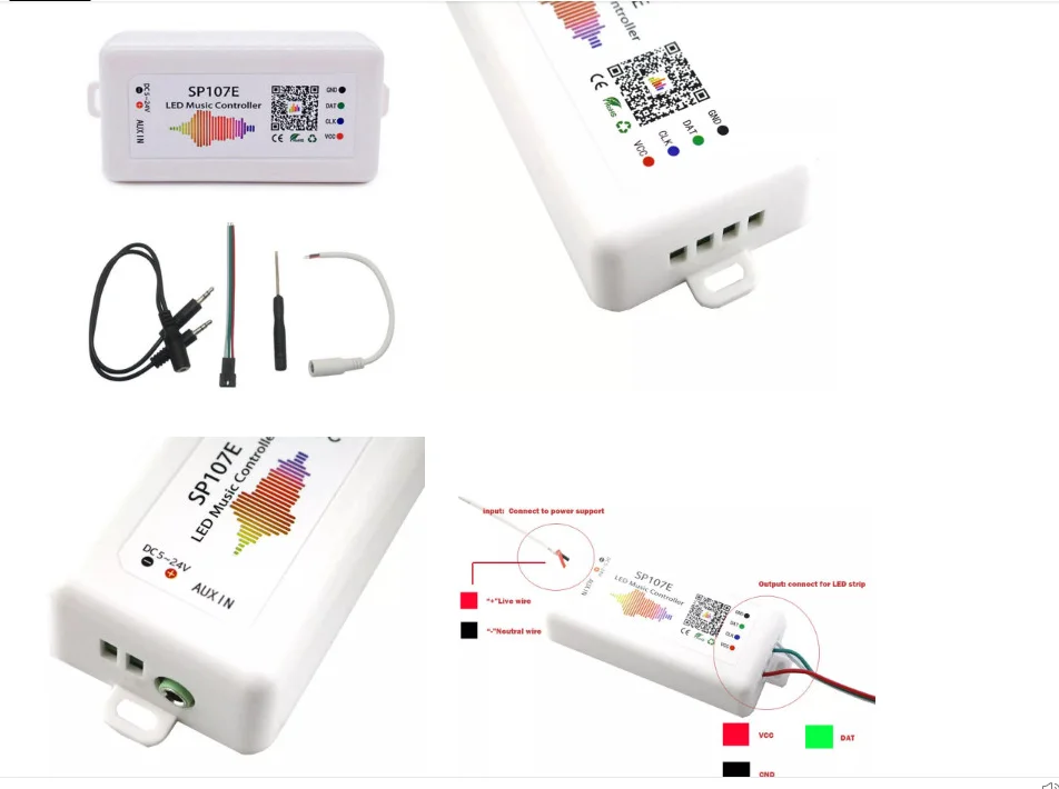 SP107E светодиодный контроллер Bluetooth Pixel IC SPI музыка по телефону приложение для LPD8806 WS2812 SK6812 SK9822 RGBW APA102 полосы DC5-24V