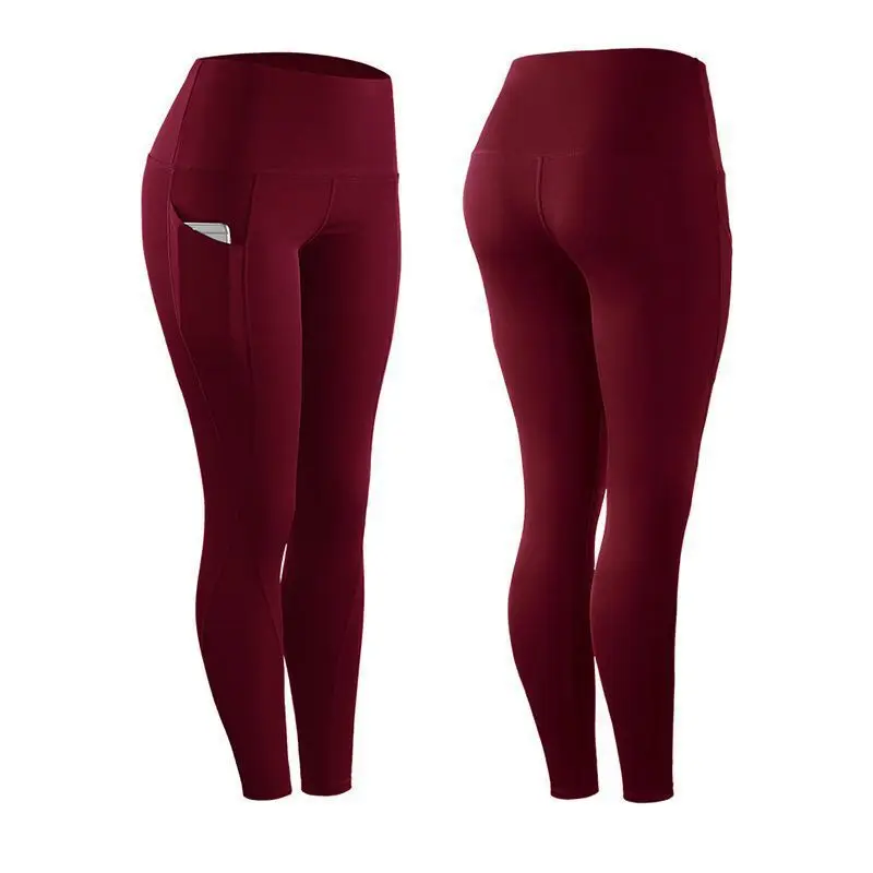 Spandex High Waist Legging Pockets Fitness Bottoms Running Sweatpants for Women Quick-Dry Sport Trousers Workout Yoga Pants flare leggings