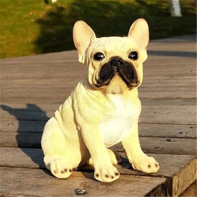 Милая статуя щенка моделирование животных Собака Французский бульдог креативный домашний декор резиновая фигурка героя Коллекционная модель игрушки P1589 - Цвет: BIG-C