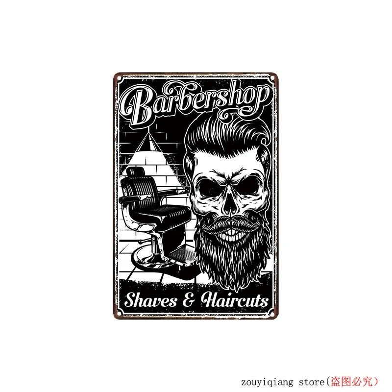 Barber Shop Poster Wall Sticker Metal Tin Sign Bar Pub Cafe Home Man Cave Vintage Wall Decor