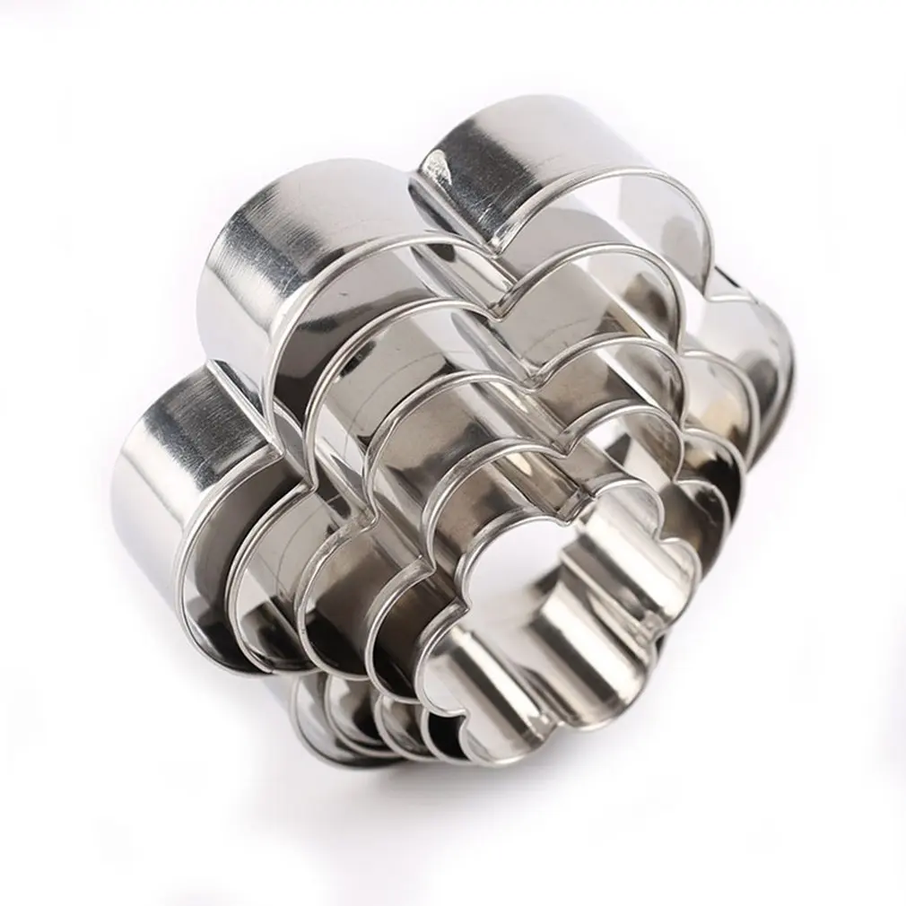 5pcs Baking Stainless Steel Cake Mould Ice Handmade Biscuit Mould Snowflake Pattern Biscuit Cutter