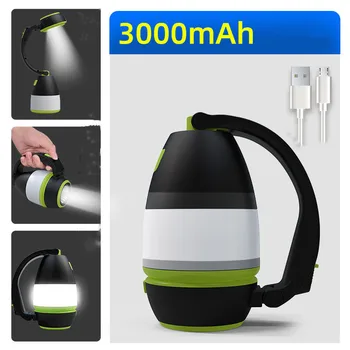 

LED Rechargeable Camping Lamp Outdoor Portable USB Tent Lamp Adjustable Home Emergency Light Led Waterproof Lantern Night Light