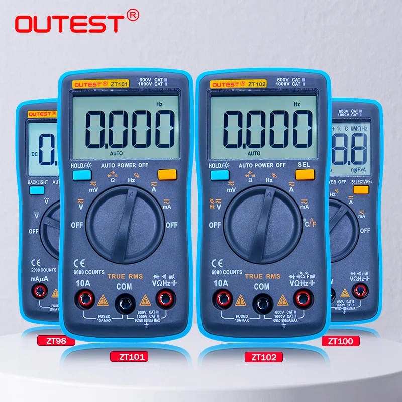 Digital Multimeter Counts Backlight AC/DC Ammeter Voltmeter Ohm