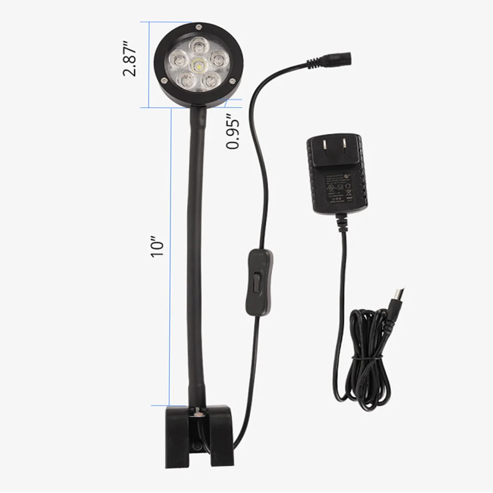 6X3W Pico Refugium LED 전체 스펙트럼 조정 해양 산호 암초 수족관 필터 용 조류 탱크 라이트 8/10/12H 타이머