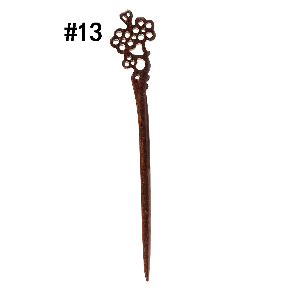 1 шт. китайский Ретро сандаловое дерево черное дерево ручная резная коническая палочка для волос палочка для еды шпилька для женщин аксессуары для волос Инструменты