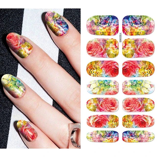 Nail Stickers For Nails Sliders 3D Color Water Transfer Nail Sticker Creativity Decoration Art Necklace Pattern Dreamcatcher YSD065