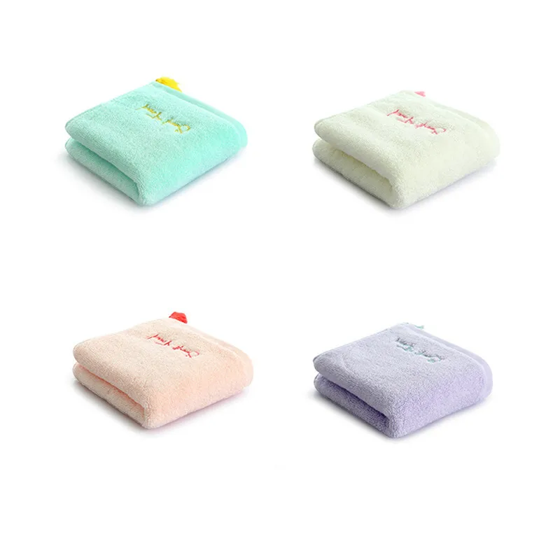 30.5x55cm Cotton Embroidered Children's Hand Face Towel Tassel Primary School Children's Baby Wash Cloth Hotel Travel Towel
