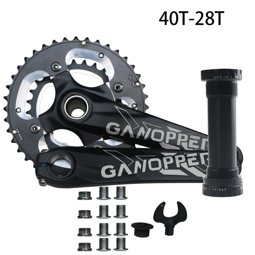 40T 28T Crankset 175 фэт с крупными покрышками для езды по кривошипно 100 мм BB 104BCD 9S 10S 11 2*10S диаметра окружности болтов(цепное колесо 32/34/36/38T 104 мм BCD один Скорость Chainset - Цвет: 40T 28T Crankset