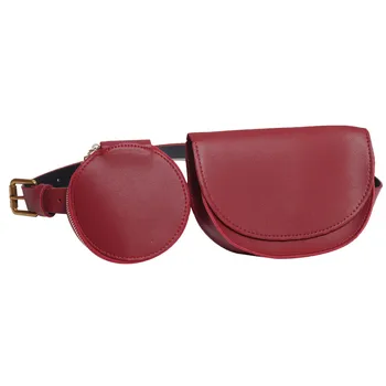 

Women Waist Pack Fannypack Leather Fashion Waist Belt 2-piece Set luxury handbags circular bags designer gift for girls