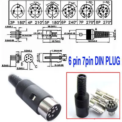 DHL/EMS 250 шт 3 Pin DIN штекер 8 Pin DIN разъем кабеля-A8