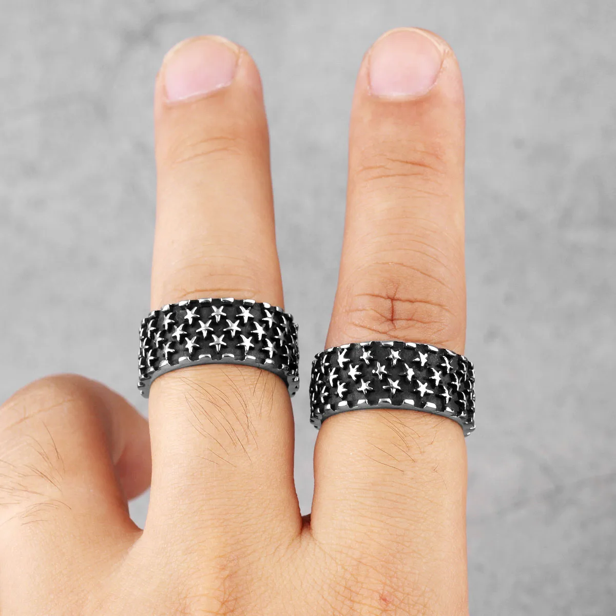 Starry Night Star Simple Stainless Steel Women Mens Rings for Couple Lovers Girl Boyfriend Jewelry Creativity Gift Finger Rings Zircon Rings Couple Rings Crystal Rings Stainless Steel Rings