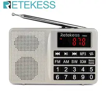 Retekess tr603 portátil am fm sw rádio sintonização digital receptor suporte usb tf cartão mp3 player alto-falante com bateria recarregável