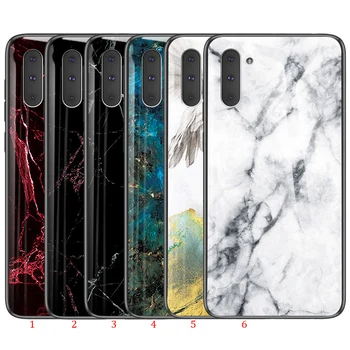 

50pcs/lot Hard Tempered Glass Cover For Samsung Galaxy Note 10 Anti-scratch Marble Pattern Hard Case For Samsung Galaxy A10E A80