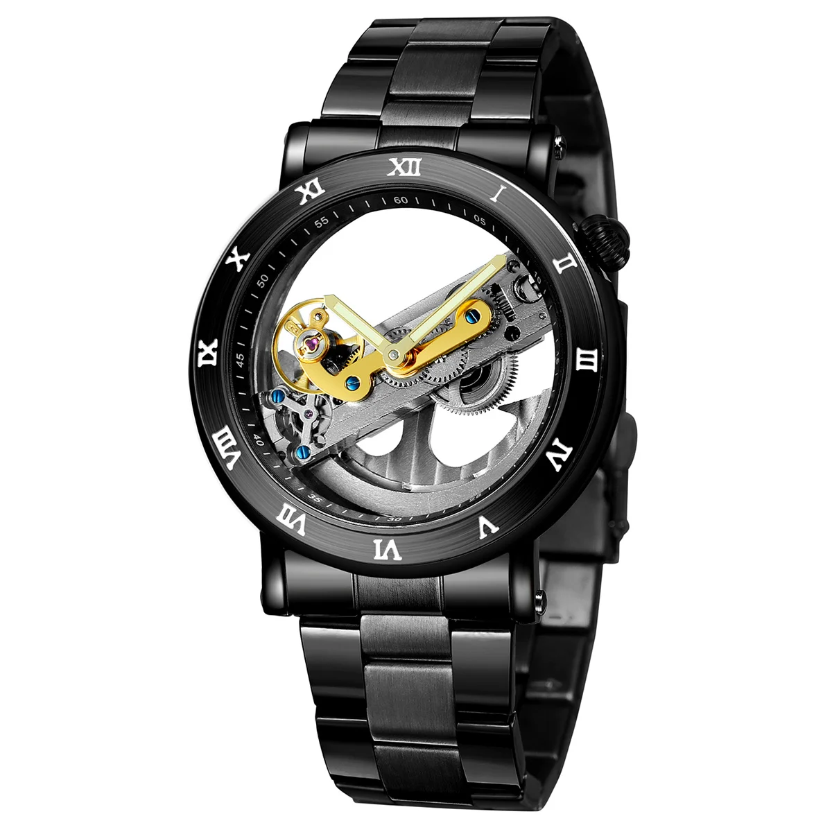 FORSINING men's mechanical watch men Luxury Skeleton Automatic Watch Self-Wind clock sport wrist watch Business Wristwatch - Цвет: 02