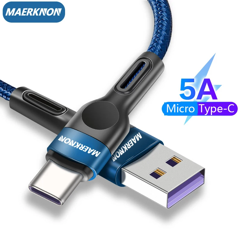 USB Type C Cable 5A For Samsung Huawei Xiaomi Fast Charging USB-C Mobile Phone Charger Micro Android Data Wire Cord | Мобильные