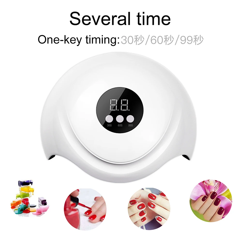 36W UV Gel Polish Nail Dryer USB Gel Polish Curing Lamp 12 LEDs LCD Display Lamp for Nail Dryer