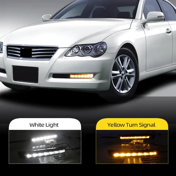 

Car Flashing 2PCS Car LED DRL Daytime Running Light With Turn Yellow Signal For Toyota MARK X REIZ 2004 2005 2006 2007 2008 2009