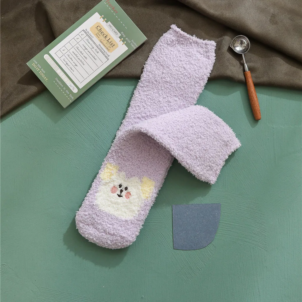 PP Womail, 1 пара, модные носки с героями мультфильмов, женские утепленные носки, хлопковые зимние женские домашние носки - Цвет: PP