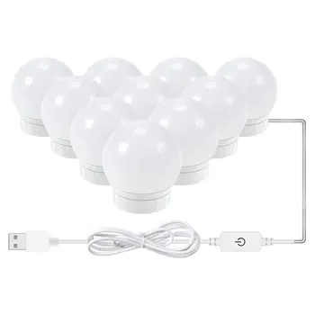

LED 12V Makeup Mirror Light Bulb Hollywood Vanity Lights Stepless Dimmable Wall Lamp 6 10 14Bulbs Kit for Dressing Table