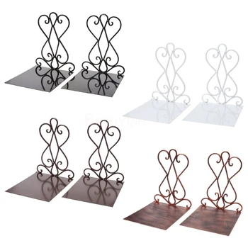 

1 Pair Portable Metal Bookends Book Stand Holder Desktop Rack Shelf For Home Office Supplies Dropship