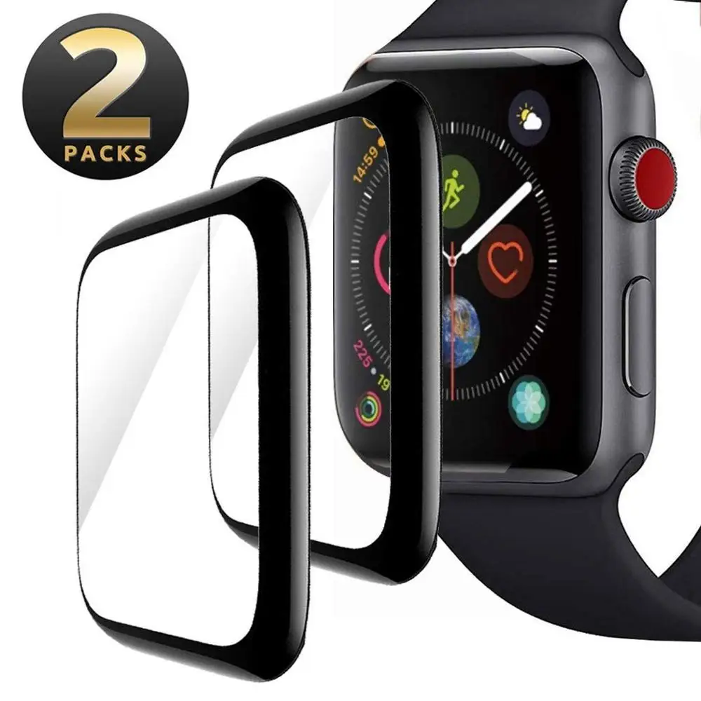 

3D Curved Full Cover Tempered Glass For Apple Watch 1 2 3 4 5 Screen Protector For Iwatch 38 40 42 44mm Protective Glass Film