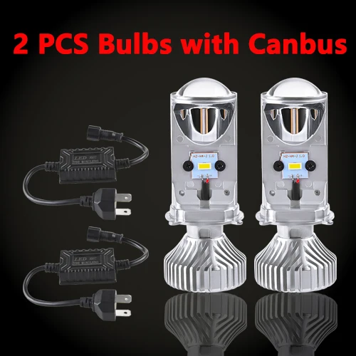 Супер led H4 Canbus автомобильный светильник мини-проектор Объектив 2200K 4000K 6500K все в одном 12000LM/комплект 9003 HB2 Hi/Lo луч безвентиляторный 12 В/24 В/ - Испускаемый цвет: 2 pcs bulbs