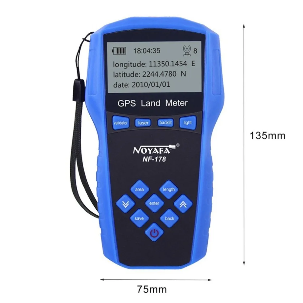 Noyafa NF-178 портативный наземный метр ЖК-экран дисплей gps тестовые устройства земельный измерительный прибор с батареей
