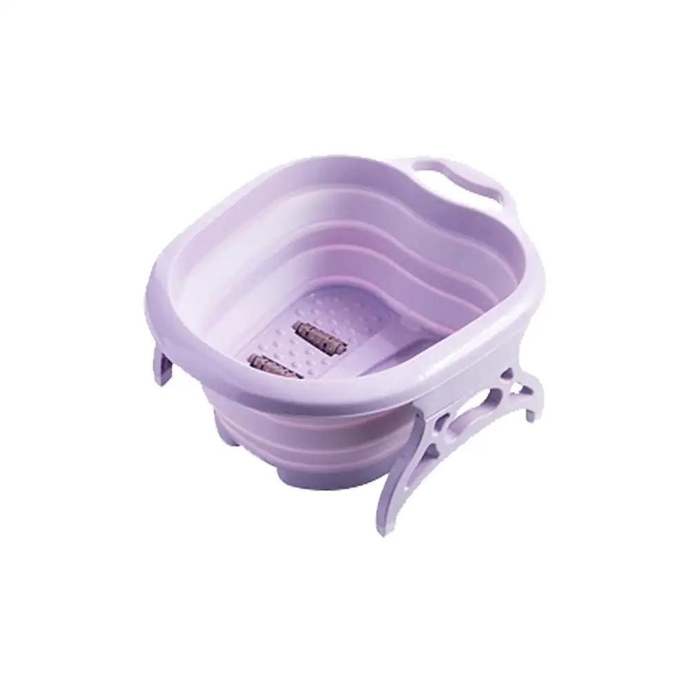 Purple Роликовый складной портативный пенопластовый бассейн для ванной для дома и путешествий умывальник массажное ведро для кемпинга на открытом воздухе - Цвет: Purple