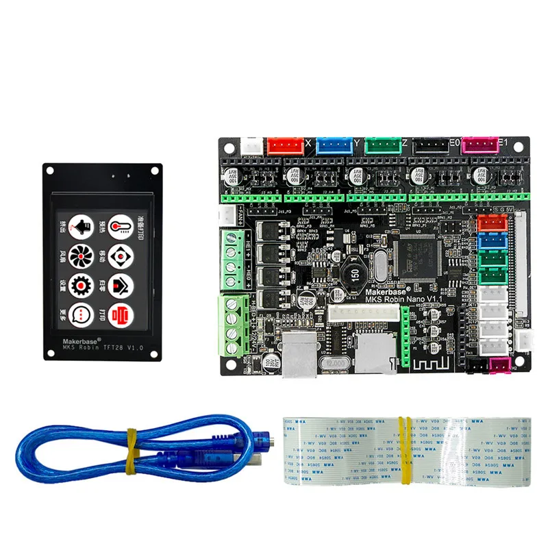 Robin Nano-2.8 inch MKS 3D принтер STM32 MKS Робин наноплата оборудование с открытым исходным кодом поддержка Marlin2.0 для многоразмерных сенсорных экранов - Цвет: Robin Nano-2.8 inch