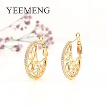 Новые полые кружевные круглые висячие серьги YEEMENG свадебные