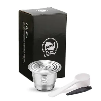 

iCafilas Nespresso Refillable Coffee Capsule Pod Stainless Steel Espresso Coffee filters and Tamper Wholesale hot sale