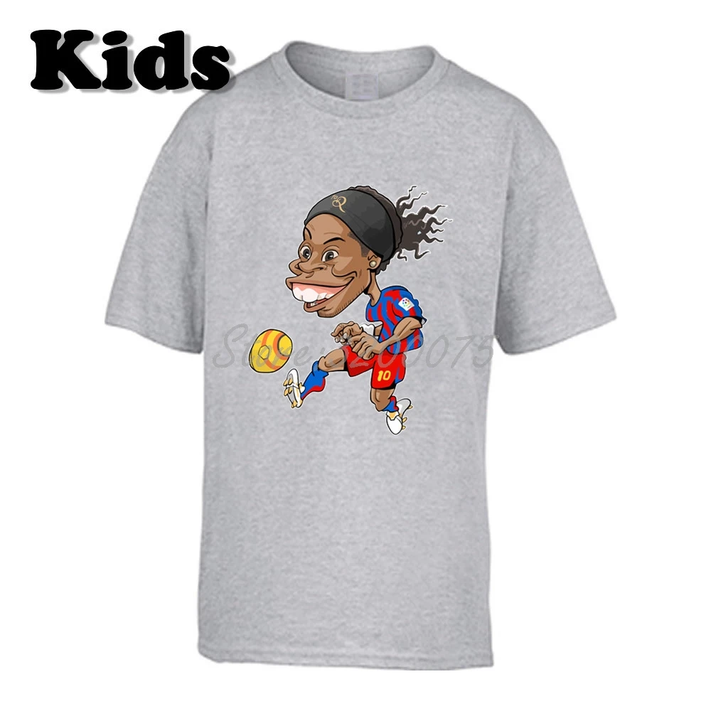 Детская футболка с героями мультфильмов Ronaldinho 10 Ronaldo De Assis Moreira, Бразилия, Барселона, легенда комиксов, одежда, футболки для мальчиков и девочек W19032912