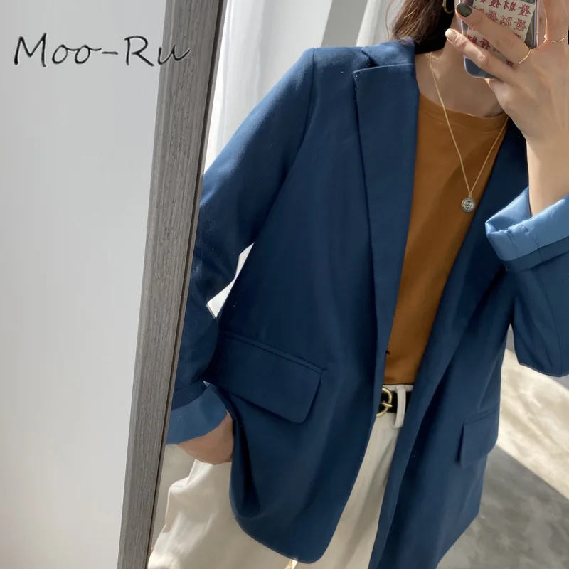 Moo-Ru 2020 Spring New Solid Color Long - Sleeved Blazer - 4.00069E+12