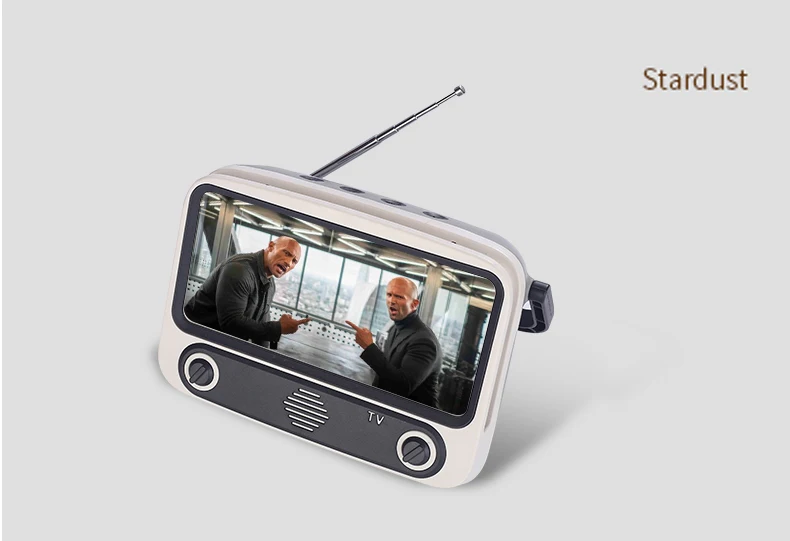 Портативный ретро BT Bluetooth Динамик ТВ Дизайн смартфон держатель FM радио CA - Цвет: A