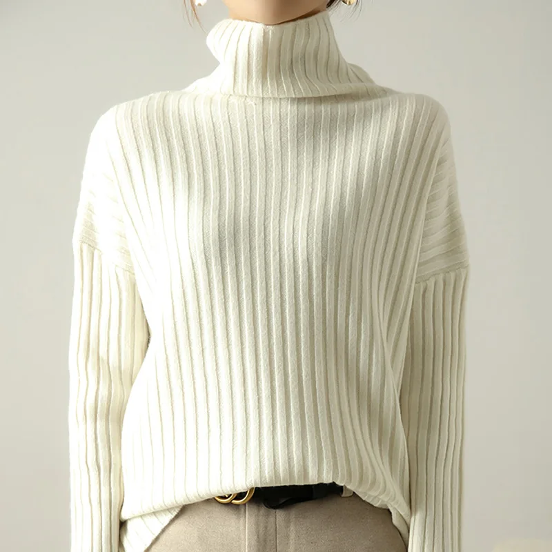 2020 New Fashion Sweater Women Turtleneck 100% Wool Knitting Loose Style Pullovers Hot Sale Long Sleeve Female Jumpers 2020 New Fashion Sweater Women Turtleneck 100% Wool Knitting Loose Style Pullovers Hot Sale Long Sleeve Female Jumpers
