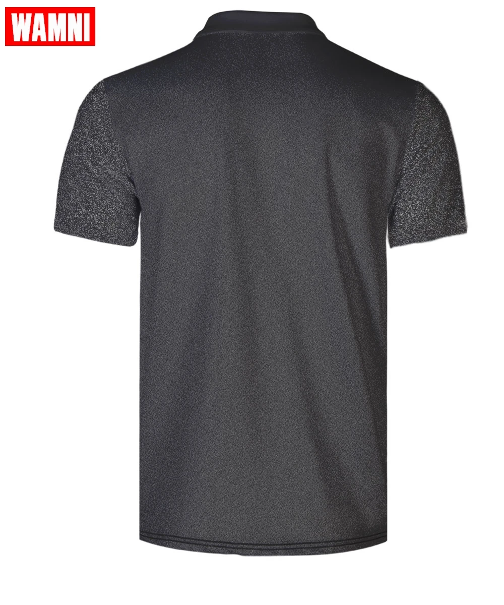 WAMNI Tennis Grey 3D Polo Shirt Gradient Dry Slim Popular Black Striped Loose Streetwear Turn-down Collar Polo-shirt Breathable