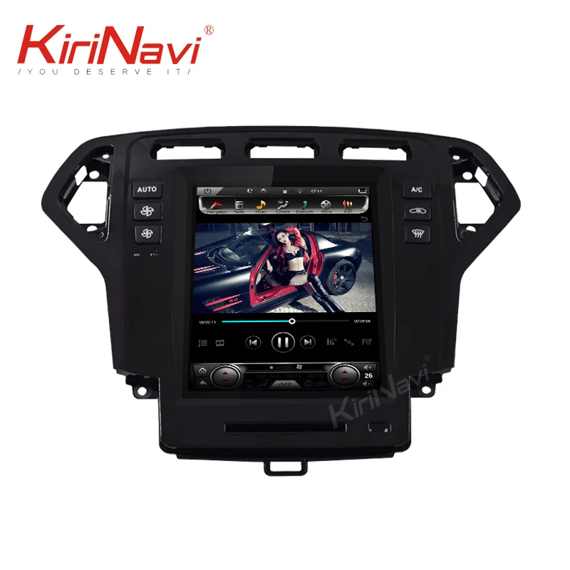 KiriNavi Vertical Screen Tesla Style 10.4" Android 8.1 Car Radio GPS Navigation For Ford Mondeo Car DVD Multimedia 4G 2007-2010