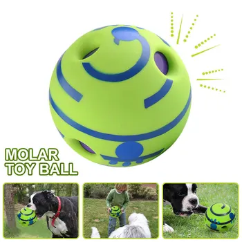 

Green Dog Toy PVC Fun Giggle Sounds Ball Pet Dog Toys Jumping Interactive Toy Training Ball for Small Large Dogs Diameter 14cm