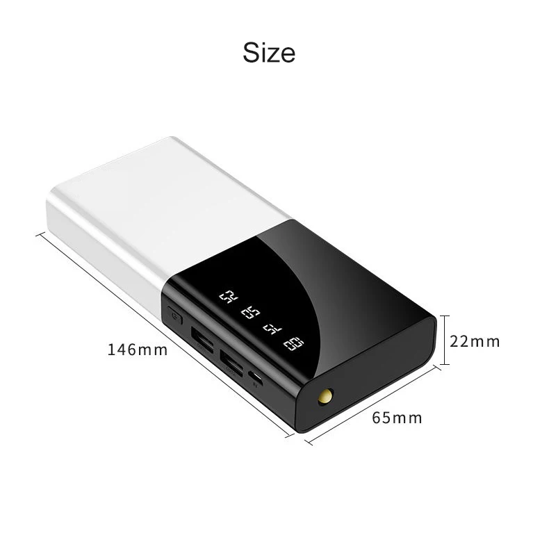 2 USB светодиодный, портативное зарядное устройство, внешний аккумулятор, внешний аккумулятор, 20000 мА/ч, для iPhone, телефона, Xiaomi Mi, внешний аккумулятор, 20000 мА/ч, внешний аккумулятор
