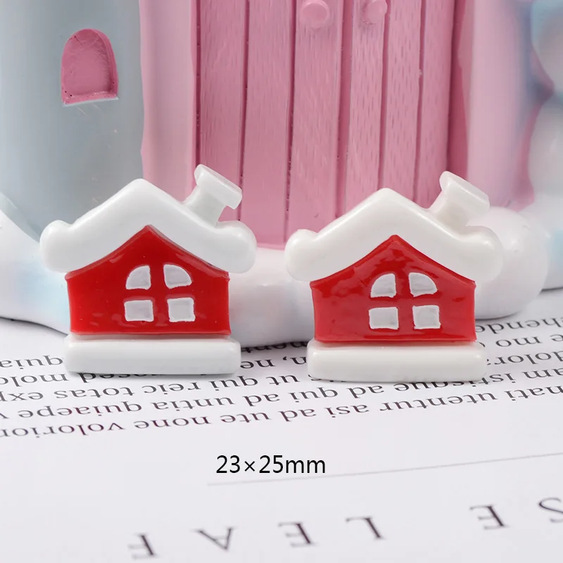 Christmas house 2 10-40 шт Рождество узор плоская полимерная цвет наборы сделай сам DIY материал для рождественских украшений аксессуары украшения - Цвет: Christmas house 2
