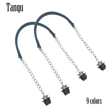 Tanqu 1 пара нубук плоский серебряный короткий толстый одна цепь с застежка от серебряных винтов для Obag O ручки для сумок для женщин сумка